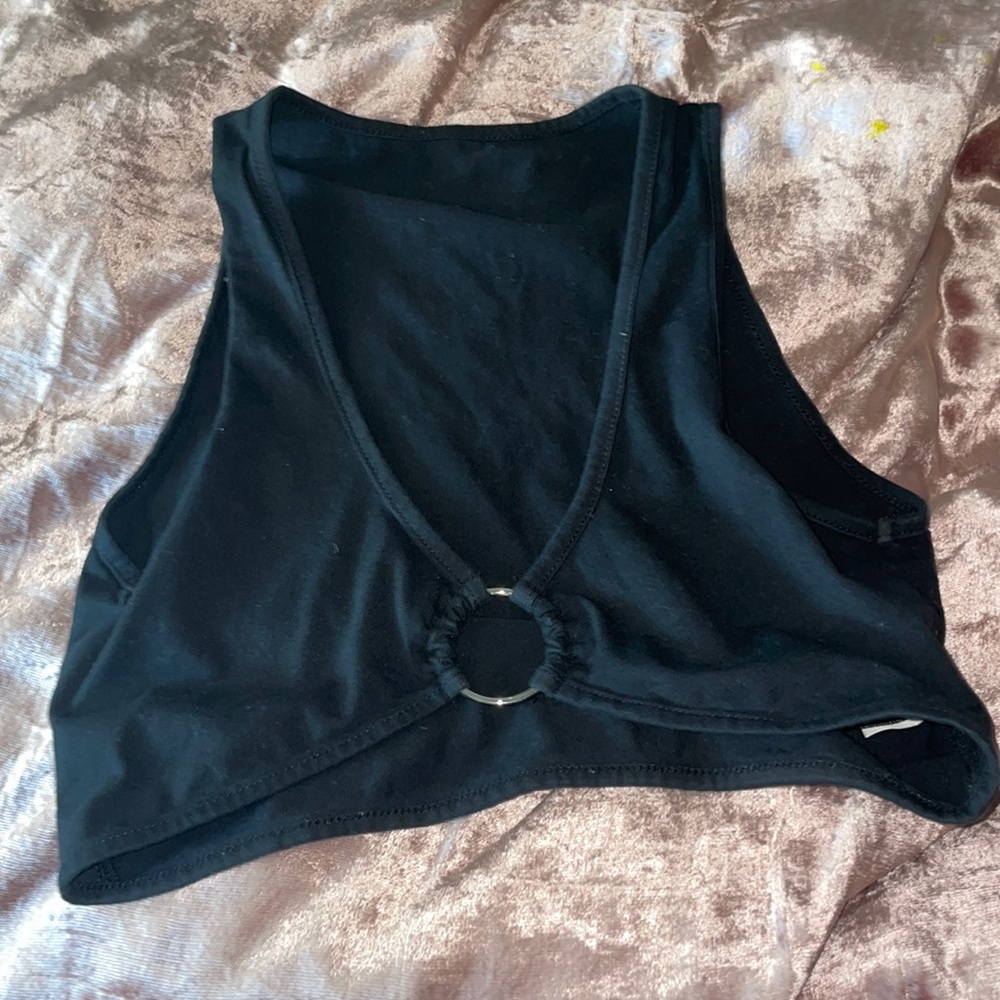 Cute Black Crop going out top Shein